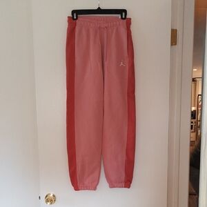 Nike Jordan Pink and Red Fleece Joggers